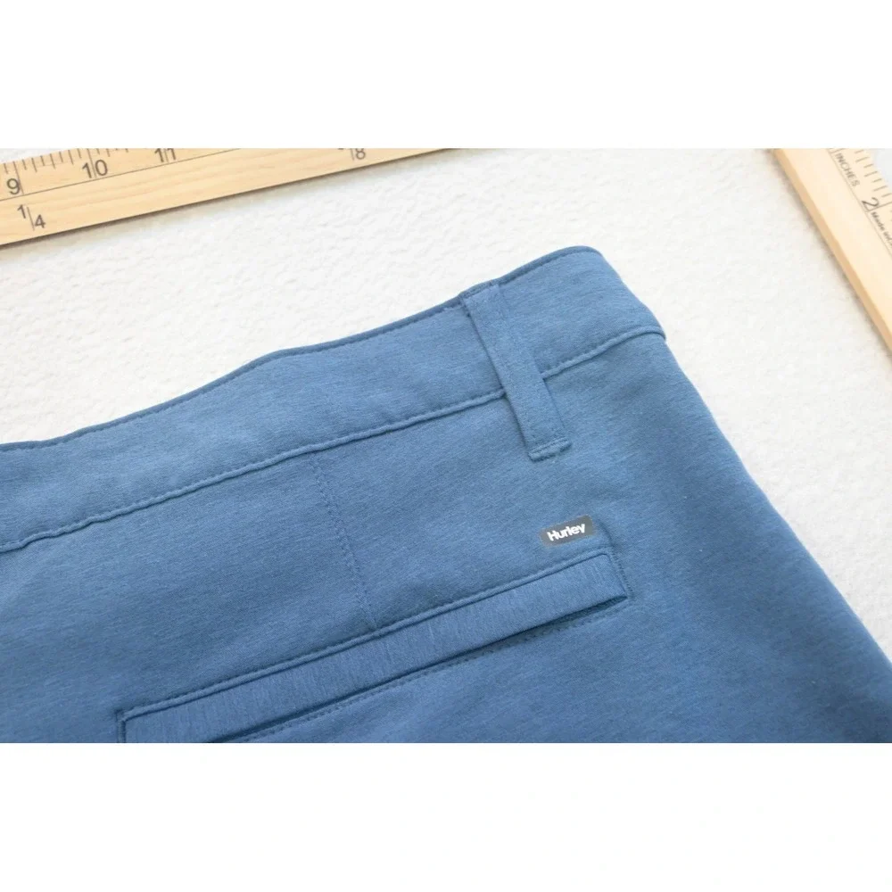 Hurley Hybrid Walk Shorts Mens 36 Blue Golf Athletic Zip Pocket Performance